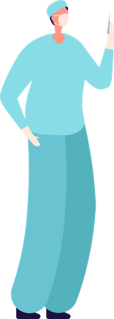 Médecin tenant une injection Illustration