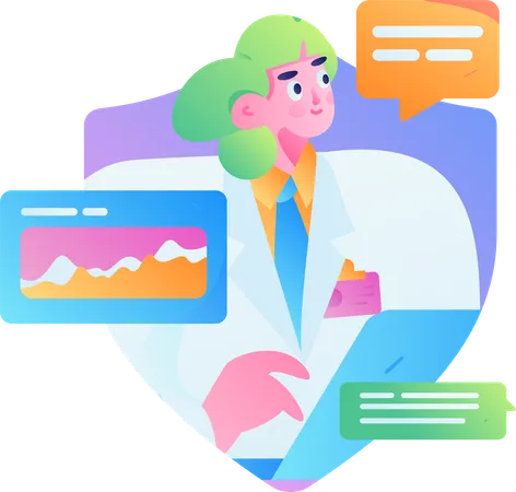 Doctor advancing for Health insurance  Illustration