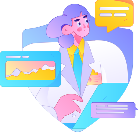 Doctor advancing for Health insurance  Illustration