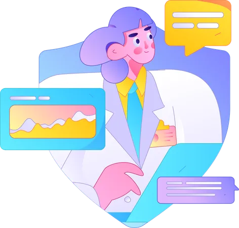 Doctor advancing for Health insurance  Illustration