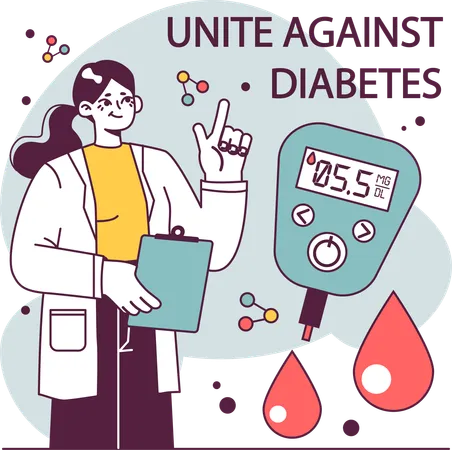 Doctor advices against diabetes  Illustration