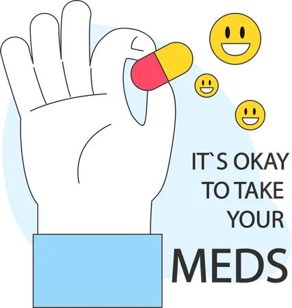 Doctor advices to take medicines  Illustration