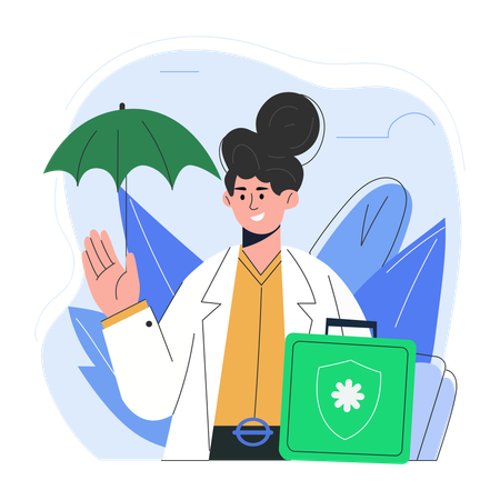 Doctor advise for medical insurance  Illustration