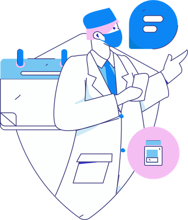 Doctor advises patient to take medicines  Illustration