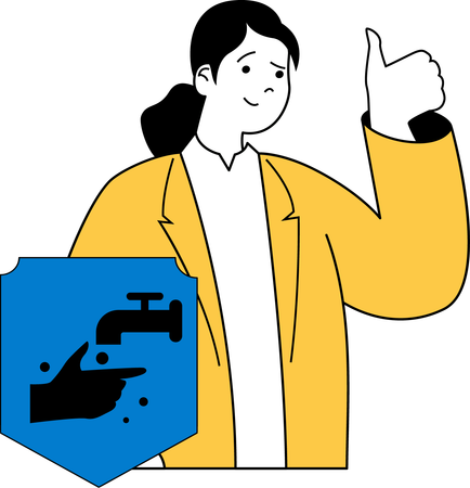 Doctor advises to wash hands  일러스트레이션