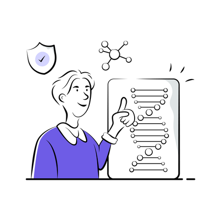 Doctor analyzes Genetic Test report  Illustration