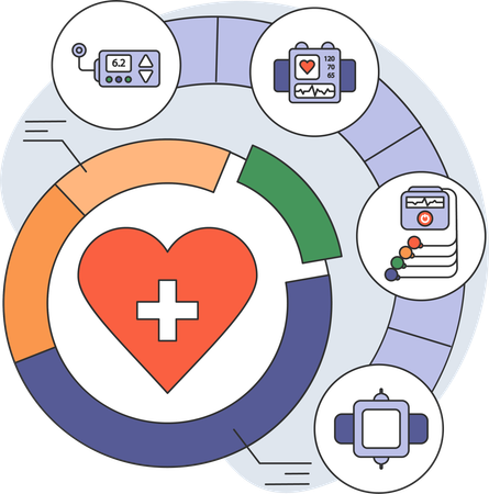 Doctor analyzes heart rate  Illustration