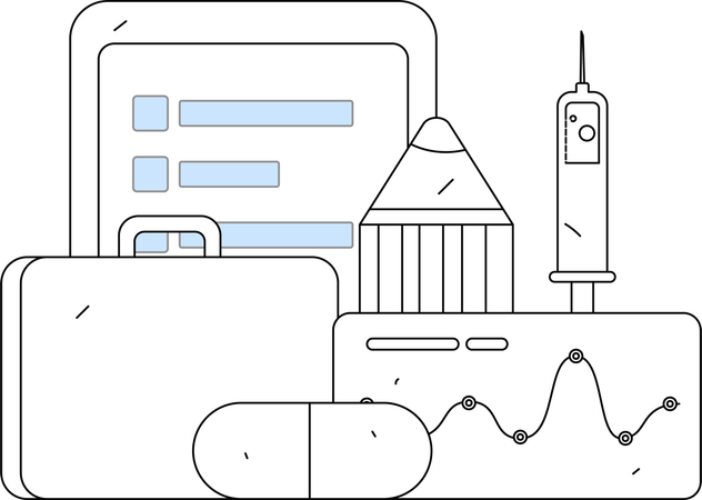 医師が患者のレントゲン検査結果を分析  イラスト