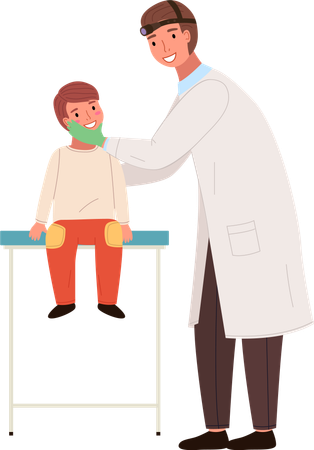 Doctor and little patient on medical examination  Illustration