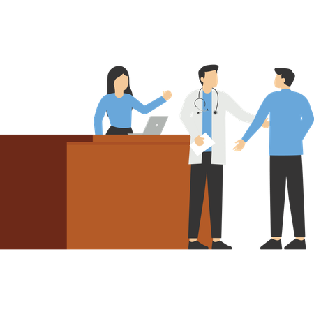 Doctor and nurse doing discussion  Illustration