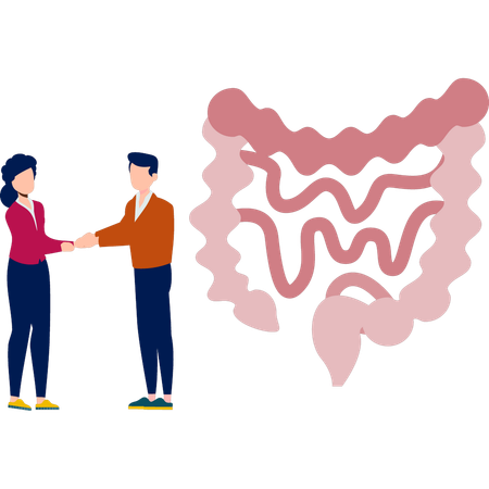 Doctor and patient are doing hand shake  Illustration