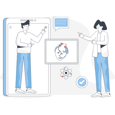 Doctor and patient  consulting online  Illustration