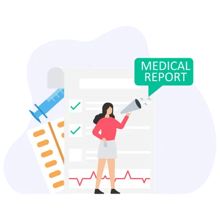 Doctor announces Medical report  Illustration