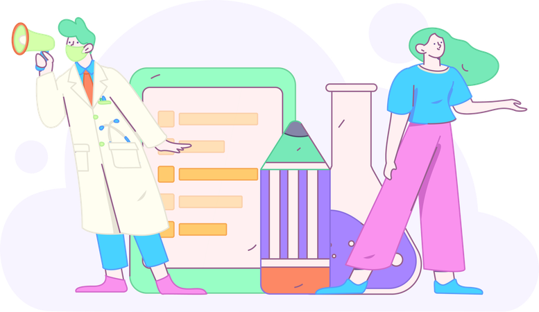 Doctor announces viral infection in pandemic situation  Illustration