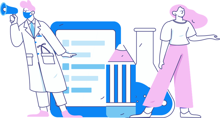 Doctor announces viral infection in pandemic situation  Illustration