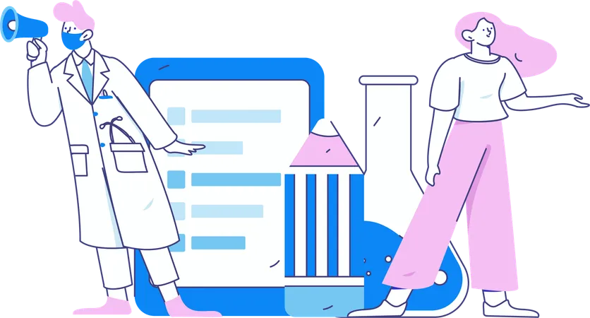 Doctor announces viral infection in pandemic situation  Illustration