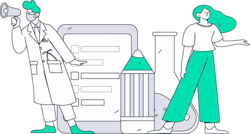 Doctor announces viral infection in pandemic situation  Illustration