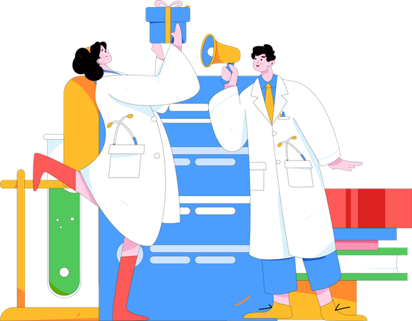 Doctor announcing medical report  Illustration