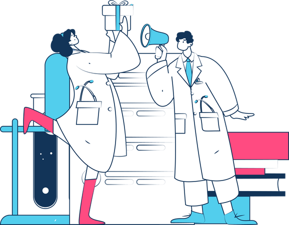 Doctor announcing medical report  Illustration