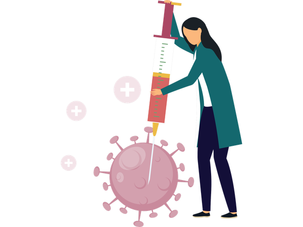 Doctor applying vaccine shot  Illustration