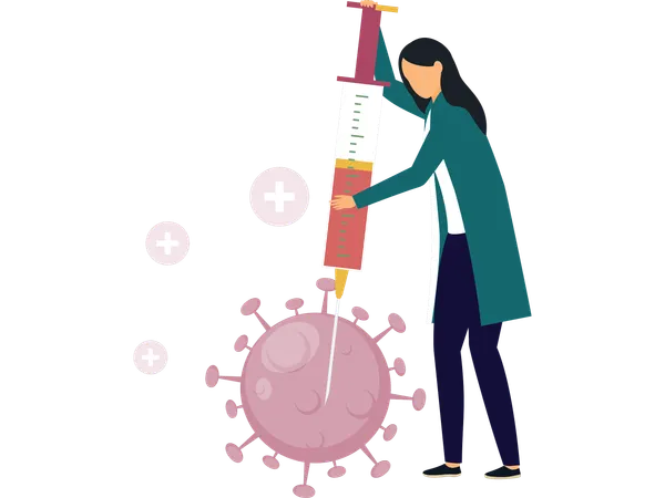 Doctor applying vaccine shot  Illustration