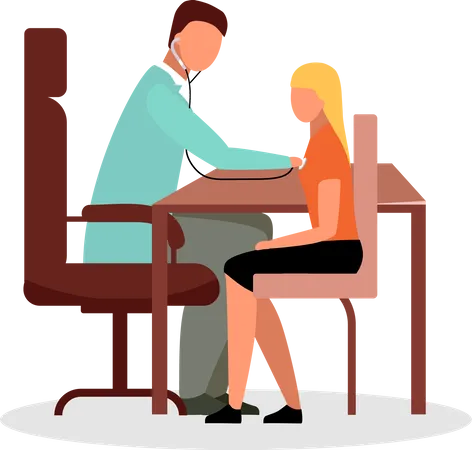 Doctor Appointment Flat Color Vector Faceless Characters Evaluating Overall Patient Condition Getting Health Advice Isolated Cartoon Illustration For Web Graphic Design And Animation Illustration