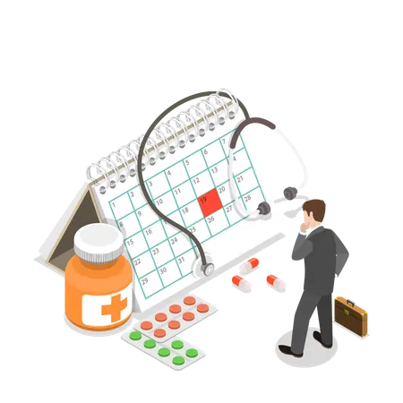 Isometric Flat Vector Concept Of Annual Medical Exam Health Checkup Medical Services Illustration