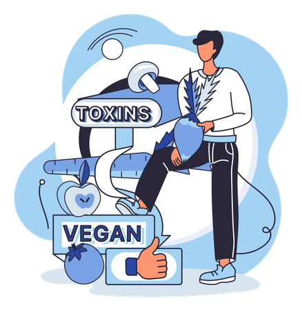 Doctor approaches vegan diet  Illustration
