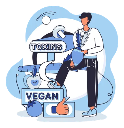 Doctor approaches vegan diet  Illustration