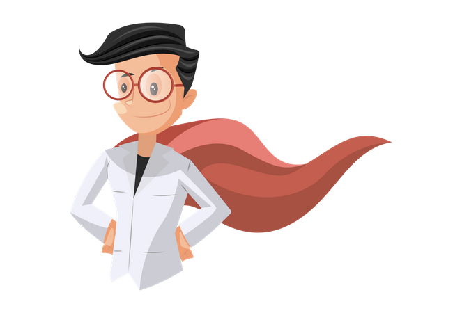 Doctor as Super Hero  Illustration