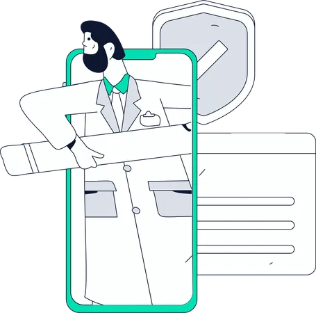 Doctor Assistant Working Remotely  Illustration