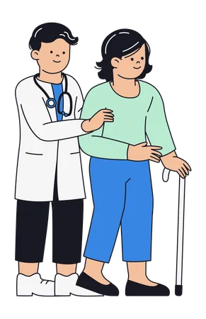 Doctor Assisting Patient  Illustration