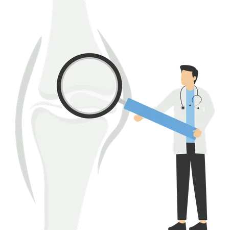 Médico buscando problemas con las articulaciones  Ilustración