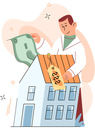 Doctor buying house  Illustration