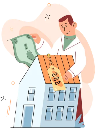 Doctor buying house  Illustration