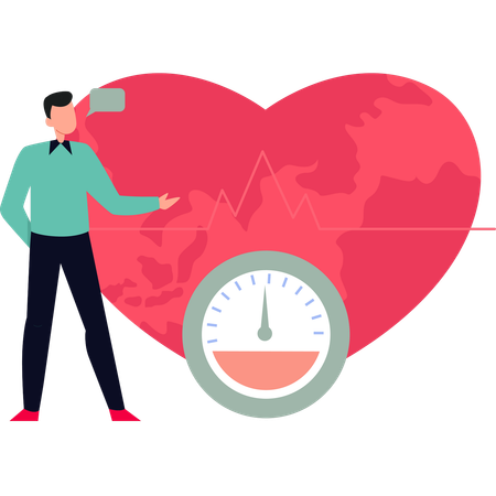Doctor calculates heart beat  イラスト