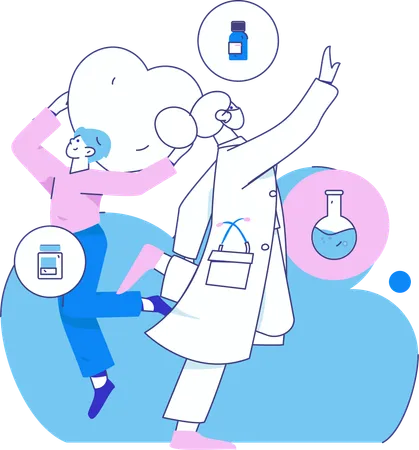 Doctor carries out medical research  Illustration