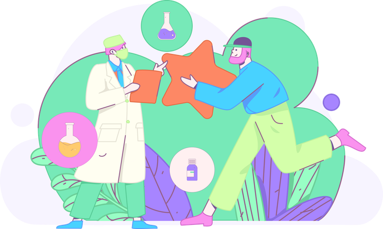 Doctor carries out medical research  Illustration