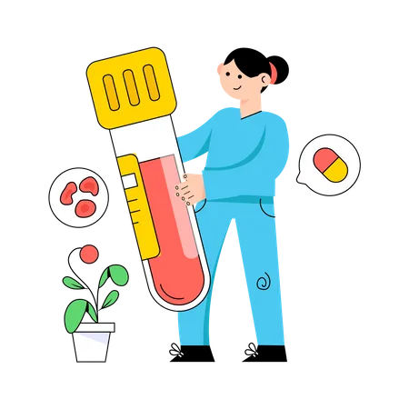 Doctor Carrying Test Tube  Illustration