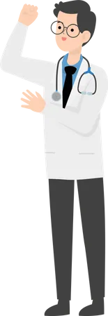 Doctor celebrating  Illustration