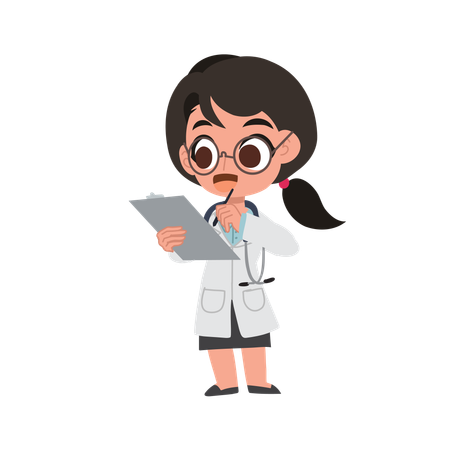 Doctor character holding patient file  Illustration