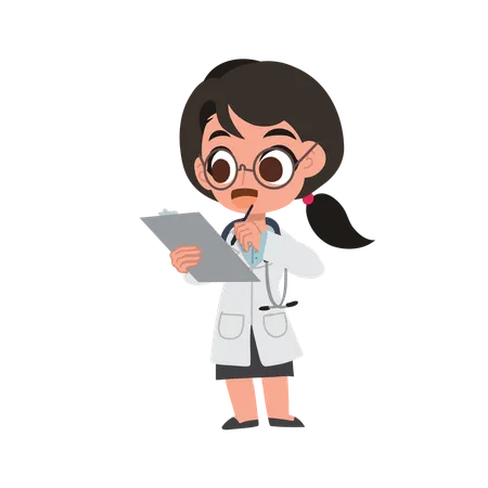 Doctor character holding patient file  Illustration