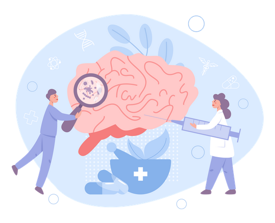 Doctor check brain  Illustration