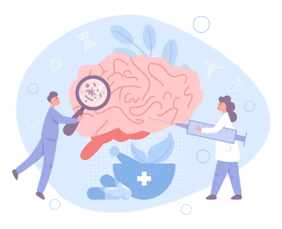 Doctor check brain  Illustration