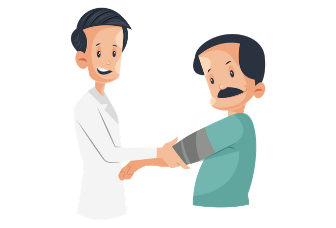 Doctor checking blood pressure  일러스트레이션
