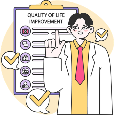 Doctor checking  Chronic diseases management  Illustration