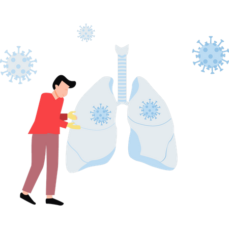 Doctor checking for any lung infection  Illustration