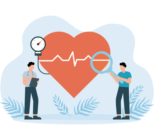 Doctor checking heart pressure  Illustration