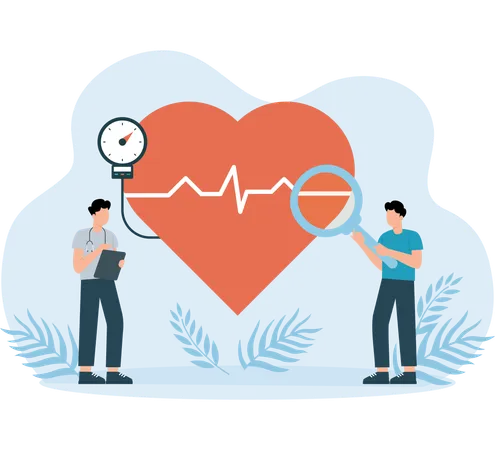 Doctor checking heart pressure  Illustration