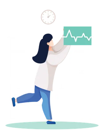 Doctor checking heartrate  Illustration